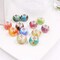 100pcs 15x11mm Large Hole Murano Glass Beads – Mixed Colors with Silver Brass Cores, European-Style Charm Beads for Bracelets & Necklaces, Watercolor Effect